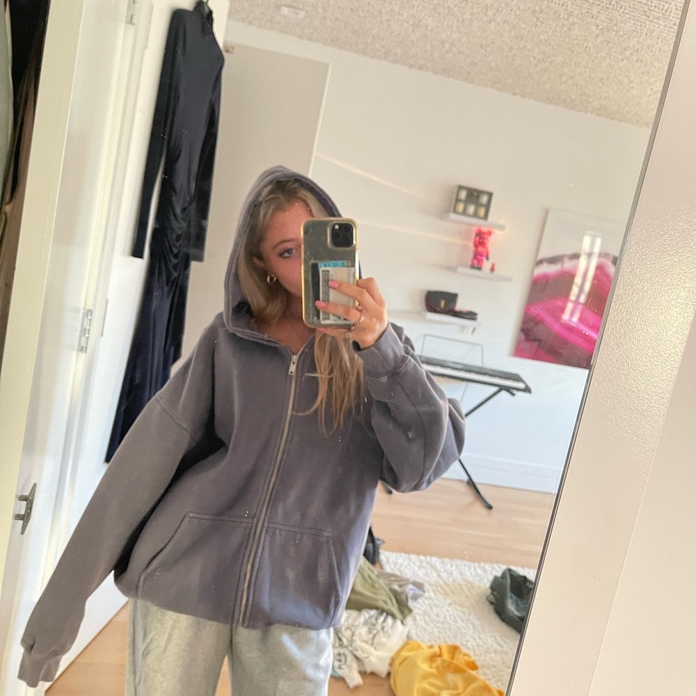 Blue Gray Brandy Melville Hoodie for Women